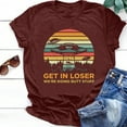 thumbnail image 1 of GaThRRgYP Workout Tops for Women,Tops for Women,Women Funny UFO 'GET IN LOSER' Print T-Shirt Girl Casual Short Sleeve Tops, 1 of 7