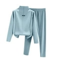 thumbnail image 1 of Spring Savings Idoravan Lounge Sets for Women 2 Piece Women's Winter Bottomed Double-sided Velvet Self Heating Clothes and Pants Oversized Plush and Thick Insulation Set Blue XXL, 1 of 8