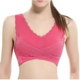 thumbnail image 1 of Spring Savings Idoravan Wireless Bras for Women Clearance 2PC Ladies Traceless Comfortable No Steel Ring Vest Breathable Gathering Bra Woman Underwear Watermelon Red XXXL, 1 of 9