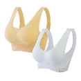 thumbnail image 1 of Spring Savings Idoravan Wireless Bras for Women 2PC Ladies Traceless Comfortable No Steel Ring Vest Breathable Gathering Bra Woman Underwear White S, 1 of 8