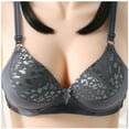 thumbnail image 1 of Spring Savings Idoravan Womens Plus Size Clearance $5 Woman's Fashion Plus Size Wire Free Comfortable Push Up Hollow Out Bra Underwear Dark Gray XXXL, 1 of 4