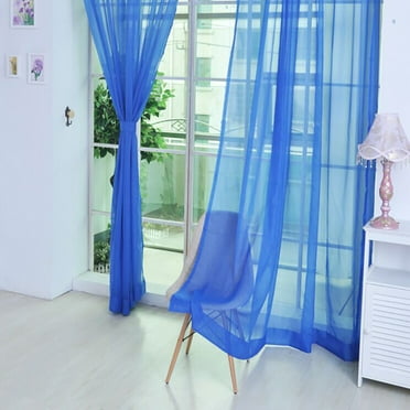 Spring Savings! LSLJS Solid Color Sheer Curtains, Semi-Transparent Curtains Window Drape 2 Panels for Living Room, Tulle Curtains for Bedroom Draperies Holiday Home Decor 31.5" W x 78.7" L