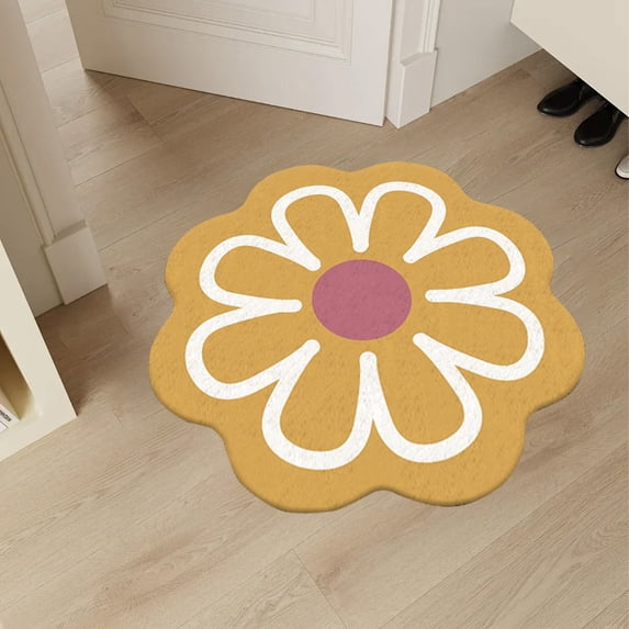 Spring Savings! PRETXORVE Bath Mats for Bathroom, Flower Floor Mat Bathroom Kitchen Entrance Absorbent Mat Porch Foot Mat Bathroom Non Slip Mat