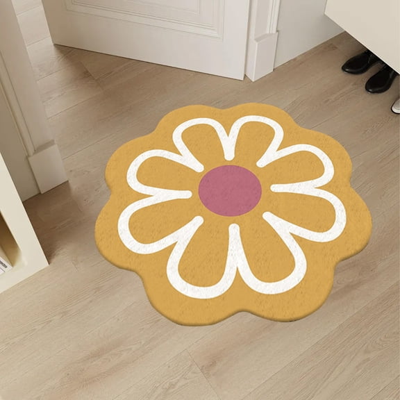 Spring Savings! PRETXORVE Bath Mats for Bathroom, Flower Floor Mat Bathroom Kitchen Entrance Absorbent Mat Porch Foot Mat Bathroom Non Slip Mat