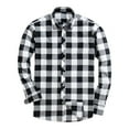 thumbnail image 1 of Rciityk Mens Long Sleeve Plaid Shirts Casual Button Up Regular Fits Turn Down Shirt Tops Fashion Lapel Blouse Shirt, 1 of 3