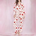 thumbnail image 1 of Rciityk Pajama Sets for Women 2 Piece - Valentines Day Pajamas Women - Ladies Pajamas Sets Long Sleeve Button Up Shirt and Pants Lounges Pjs Sets, 1 of 6
