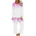 thumbnail image 1 of Spring Savings! Rciityk Valentines Day Pajamas Women - Pajama Sets for Women 2 Piece - Casual Long Sleeve Crew Neck Top and Pants Pjs Sets Nightwear Loungewear - Spring/Summer Clearance, 1 of 3
