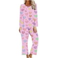 thumbnail image 1 of Rciityk Valentines Day Pajamas Women - Pajama Sets for Women 2 Piece - Casual Long Sleeve Crew Neck Top and Pants Pjs Sets Nightwear Loungewear, 1 of 3