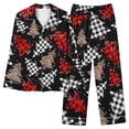 thumbnail image 1 of Rciityk Womens Christmas Pajama Sets Casual Long Sleeve Button Up Christmas Tree Print Shirt and Pants Lounges Nightwear, 1 of 4