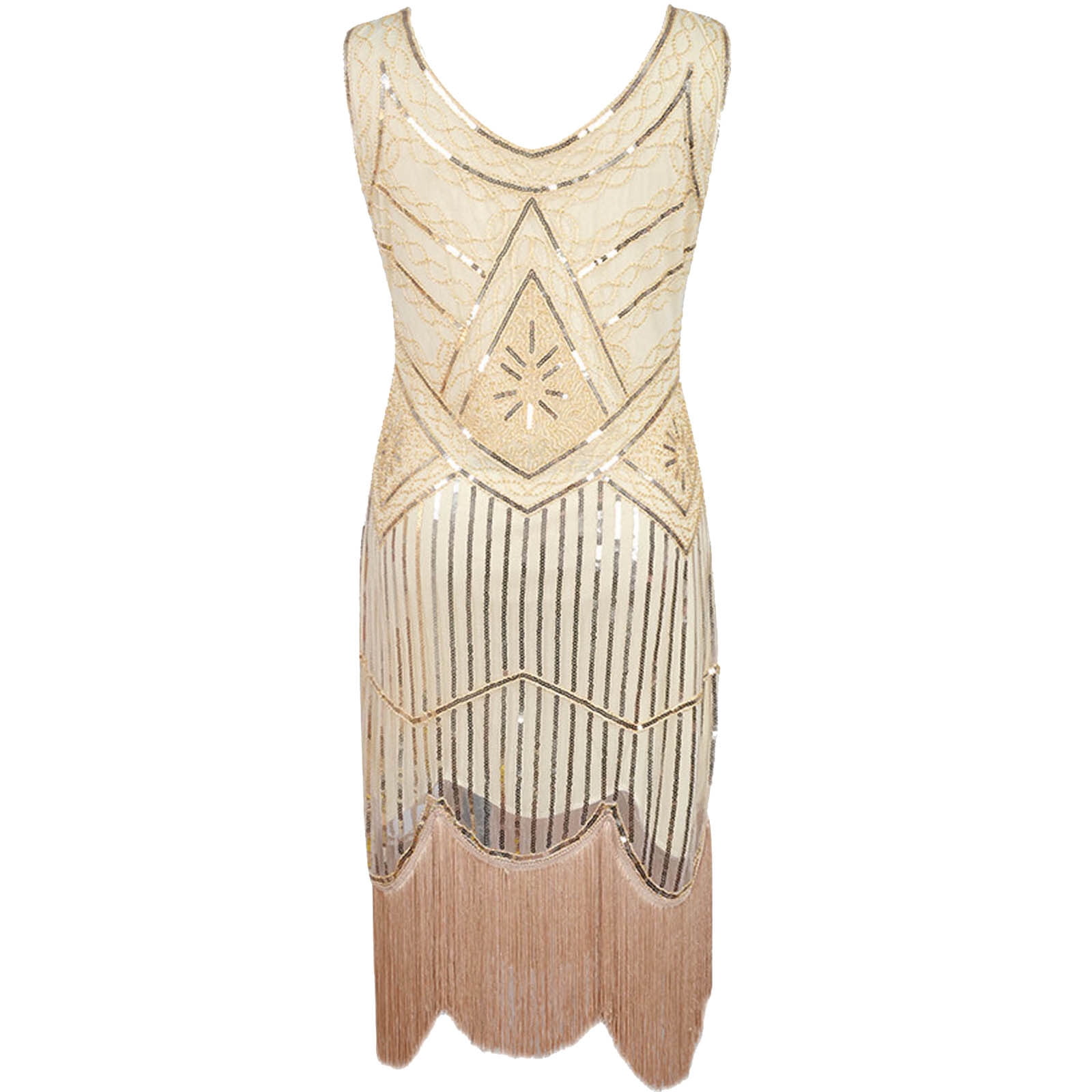 Spring Savings SMihono Fashion Girls Sleeveless V-Neck Dress Plus Size  Vintage 1920s Flapper Tassel Great Evening Party Cocktail Dress Beige 8 -  Walmart.com