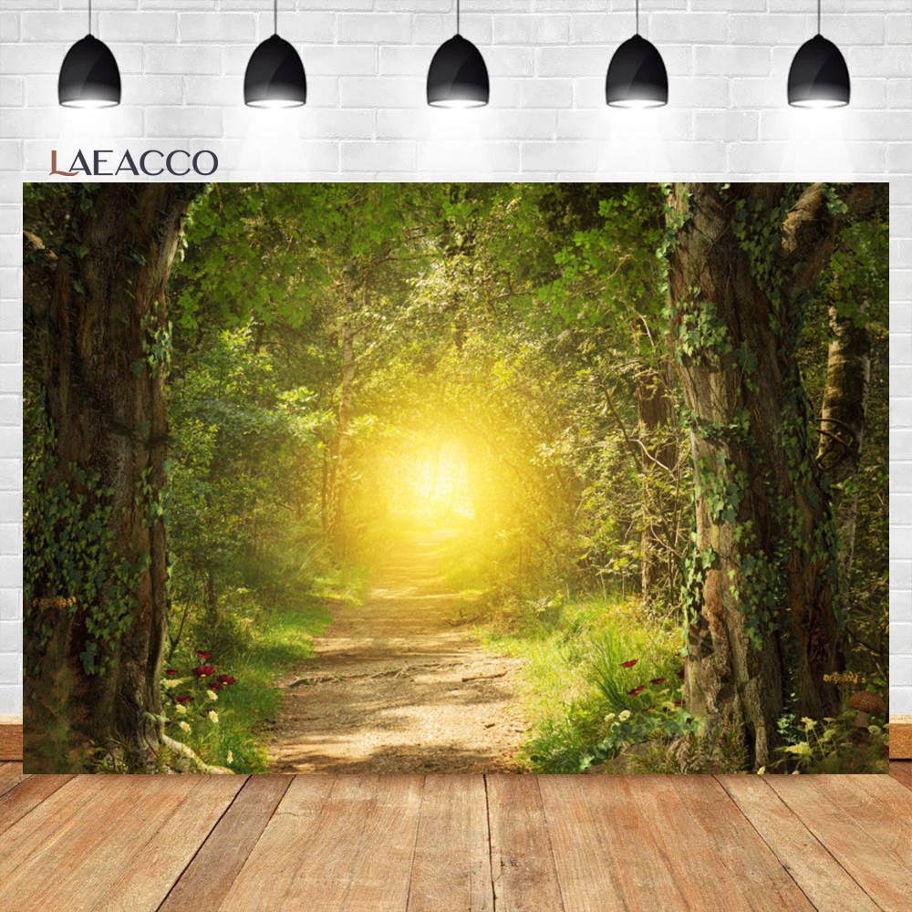Spring Scenery Backdrop Rural Forest Trees Woodland Meadow Grass Flower ...