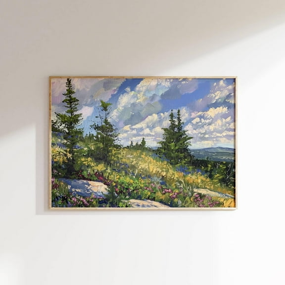 Spring Scenery Landscape Print, Home Decor #2884, Stretched Canvas Size 12x18