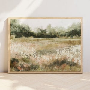 Spring Scenery Landscape Print Summer Flower Field Farmhouse Wall Art, 8x12 UNFRAMED