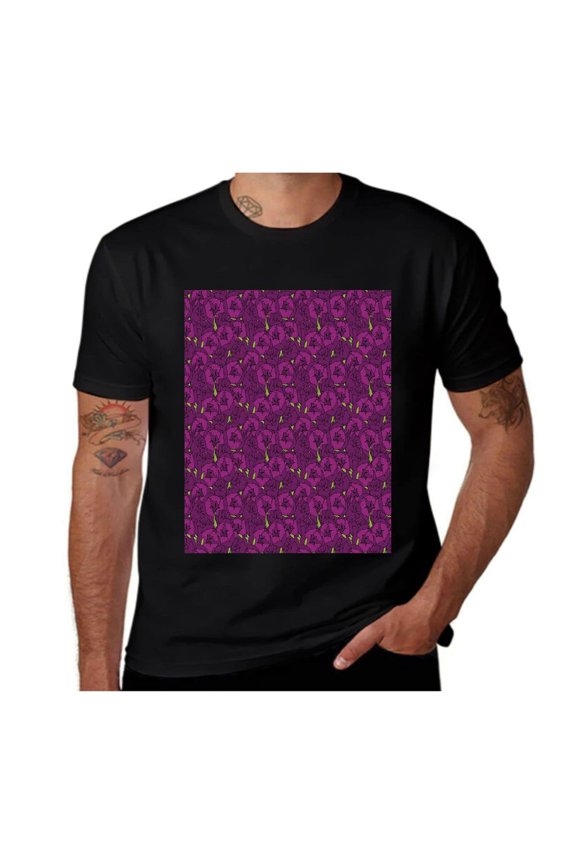 Spring Season Petal Romantic-Floral-Purple-Green- Casual Streetwea Everyday Tshirt Comfortable Wear tee shirt