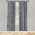 thumbnail image 1 of Spring Season Window Curtains, Romantic Tulips Floral Pattern Orderly Repeated Design of Artwork, Lightweight Decor 2-Panel Set with Rod Pocket, Pair of - 28"x84", Cadet Blue Dark Pink, by Ambesonne, 1 of 3
