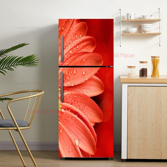 Spring Series Butterfly Design Fridge Door Sticker Kitchen ration Wallpaper Removable Door Mural Decals for Freezer Cabinet