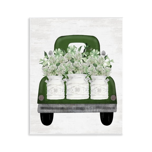 Stupell Industries Spring Shamrock Assortments Truck Wall Plaque Art, design by Lettered and Lined, 14 x 11