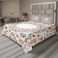 thumbnail image 1 of Ambesonne Spring Fitted & Top Sheet Set with Shams, Botany and Birds Art, Multicolor, 1 of 4