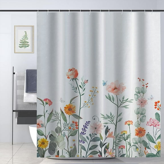Spring Shower Curtain Boho Shower Curtains for Bathroom Colorful Shower Curtain Flower Floral Modern Shower Curtains 72x72in