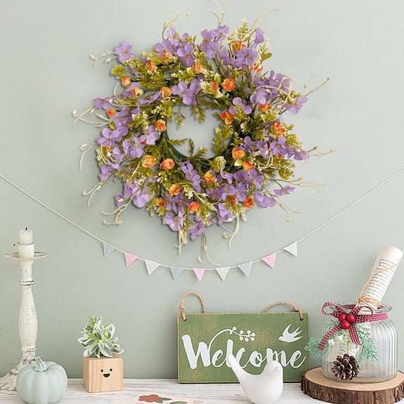 Spring Simulation Boxwood Wreath | Large Round Door Decoration for Front Door, Wall, or Fireplace | Indoor/Outdoor Use | Green Artificial Flower Wreath