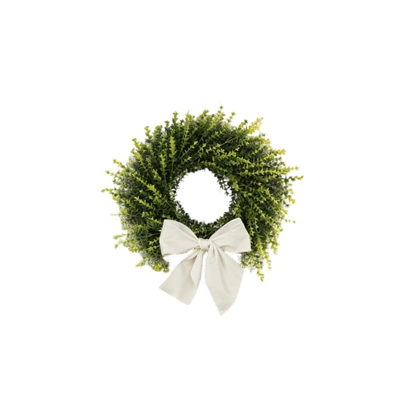 Spring Simulation Flower Wreath Decoration With Artificial Needles And Bowknot - Multi - Functional Home Decor For Doors, Walls, Fireplaces, Holiday Dining Tables - Durable