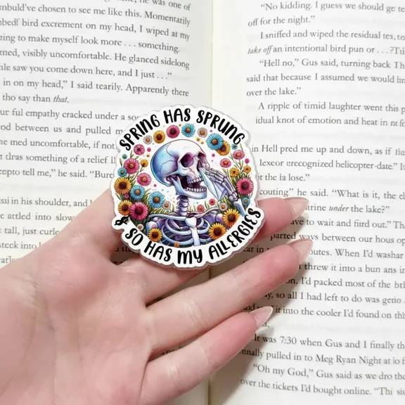 Spring Skeleton Phone Grip, Floral Cute Goth Aesthetic Magnetic Kickstand Holder