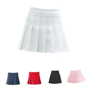 Spring Skirt Women High Waist Ball Pleated Skirts Harajuku Skirts Solid A-line Sailor Skirt Plus Size Japanese School Uniform Blue M