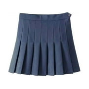 Spring Skirt Women High Waist Ball Pleated Skirts Harajuku Skirts Solid A-line Sailor Skirt Plus Size Japanese School Uniform Dark Blue L