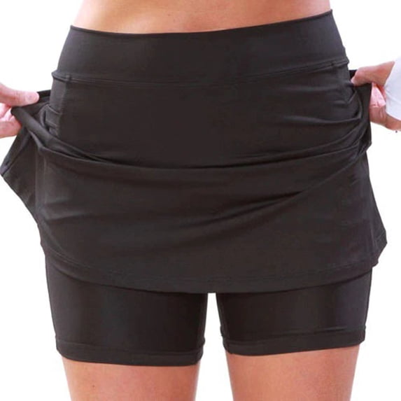 Spring Skorts for Woman 2026 Plus Size Skorts with Pockets Tummy Control Athletic Tennis Golf Skirt Dressy Causal Black M