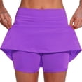 thumbnail image 1 of Spring Skorts for Woman 2026 Plus Size Skorts with Pockets Tummy Control Athletic Tennis Golf Skirt Dressy Causal Purple 5XL, 1 of 8