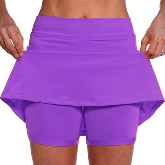 Spring Skorts for Woman 2026 Plus Size Skorts with Pockets Tummy Control Athletic Tennis Golf Skirt Dressy Causal Purple 5XL