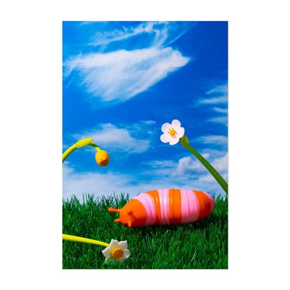 Spring Slug - Photography Whimsical Surrealism Humor Flowers Insect Pastel Nature Unframed Wall Art Print 4 x 6 inches