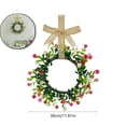 thumbnail image 1 of Spring Small Wreath for Front Door 12.99inch Artificial Wreath with Colorful Flowers and Checkered Bow Hanging Rope Year Round Wreaths for Home Decoration, 1 of 4