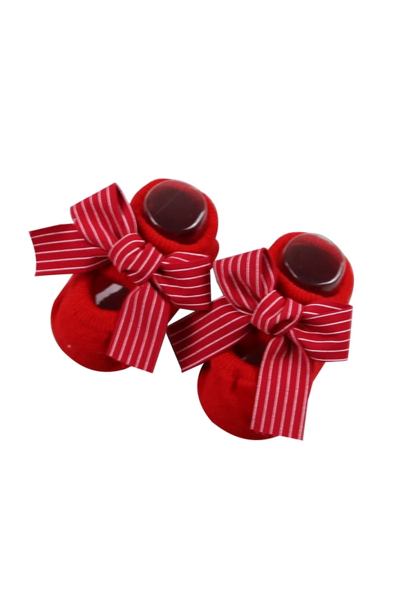 Spring Socks Red Floor Socks for Baby Infant Toddler Age 0-1Y Non-fluorescent Color Knitted Cotton Ankle Socks