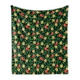 thumbnail image 1 of Spring Soft Flannel Fleece Blanket, Little Birds Among Daisy Flowers Leaves Field Chamomile Petals Cartoon, Cozy Plush for Indoor and Outdoor Use, 50" x 60", Dark Coral Black Green, by Ambesonne, 1 of 5