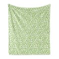 thumbnail image 1 of Spring Soft Flannel Fleece Blanket, Modern Design Leaf Pattern Illustration Park Season Spring Trees Silhouettes, Cozy Plush for Indoor and Outdoor Use, 60" x 80", Pale Green White, by Ambesonne, 1 of 5