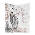 thumbnail image 1 of Spring Soft Flannel Fleece Blanket, Vintage Bike Covered by Soft Tone Blooms Leaves in the Park Butterflies Flying Theme, Cozy Plush for Indoor and Outdoor Use, 60" x 80", Multicolor, by Ambesonne, 1 of 5