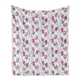 thumbnail image 1 of Spring Soft Flannel Fleece Throw Blanket, Abstract Repeating Pattern of Flowers on Thin Branches in Design, Cozy Plush for Indoor and Outdoor Use, 60" x 80", Multicolor, by Ambesonne, 1 of 5
