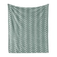 thumbnail image 1 of Spring Soft Flannel Fleece Throw Blanket, Old Fashion Flowers with Rococo Influences Essence Lace Pattern Print, Cozy Plush for Indoor and Outdoor Use, 50" x 60", Pale Sage Green White, by Ambesonne, 1 of 6