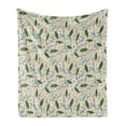 thumbnail image 1 of Spring Soft Flannel Fleece Throw Blanket, Romantic Floral Composition with Daffodils Lilies of the Valley and Wildflowers, Cozy Plush for Indoor and Outdoor Use, 60" x 80", Multicolor, by Ambesonne, 1 of 6