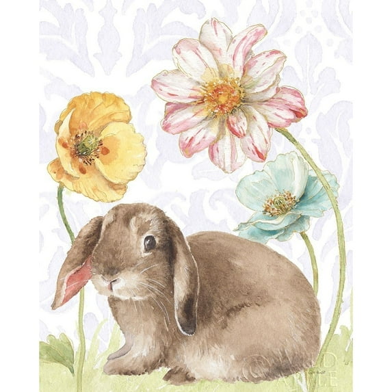 Spring Softies Bunnies III Purple Poster Print by Lisa Audit