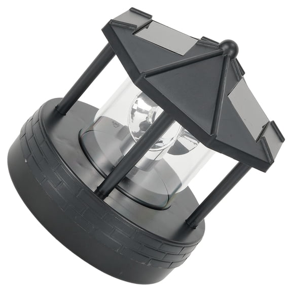 Spring Solar Rotating Lighthouse For 360-degree Rotating Solar Lighthouse Garden Lawn Light Outdoor Garden Street Lamp New Year Decor black
