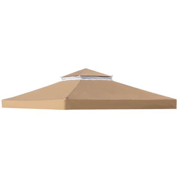 Spring Spacious BBQ Shelter Canopy 300x300cm with Air Vent Mesh for Outdoor Use Light Brown