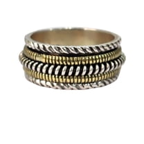 Spring Spinner Band, Meditation Ring, 925 Sterling Silver Ring, Spinning Thumb Ring, Two Tone Ring, Fidget Ring, Handmade Jewelry, Christmas Oxidized, Womans Band Ring, Anxiety Ring, Mans Band Gifts