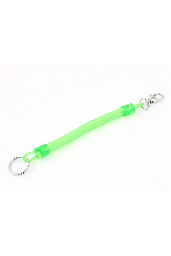Spiral Wrist Coil Strap Key Chain Keyring Holder Green