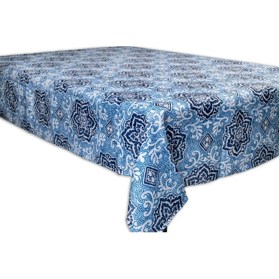 Spring Spotlight 100% Polyester Tablecloth, 60"X84", Blue