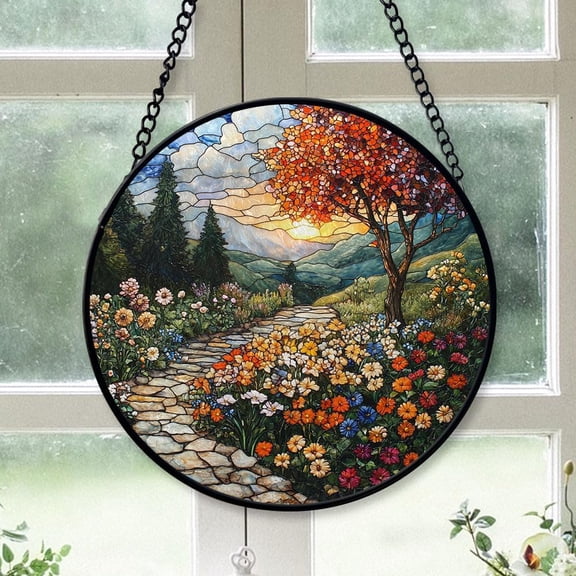 Spring Stained Glass Suncatcher, Spring Christmas 2025, Spring Stained Glass Decor, Miniature Christmas Decorations, for Teen Girls j1d3xZ