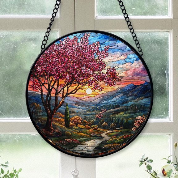 Spring Stained Glass Suncatcher, Spring Christmas 2025, Spring Stained Glass Decor, Ornament Christmas for Families, Christmas Relaxing Gifts for Women yrPQ5q
