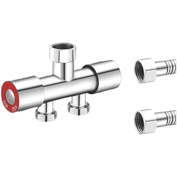 Spring Stainless Steel 1-Inlet for 2-Outlet Washing Machine Faucet Splitter 4/6 Interfaces