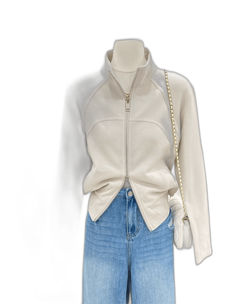 Spring StandUp Collar LongSleeved Sports Coat For Women, Versatile